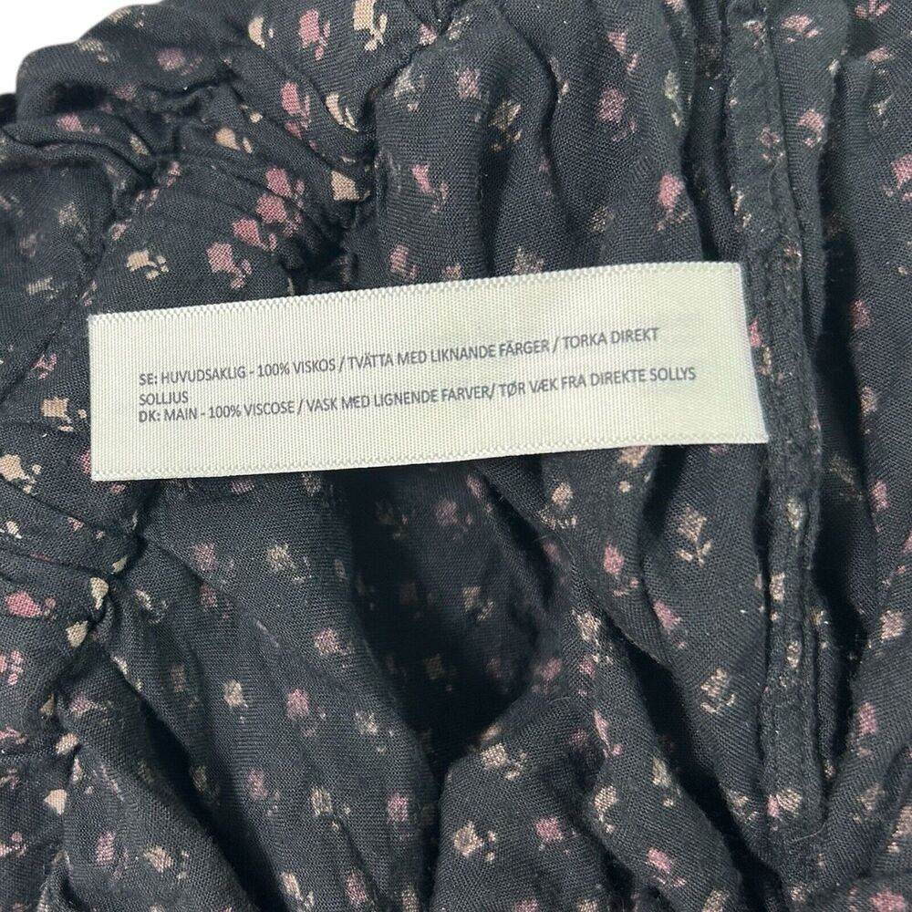 Fat Face Black Ditsy Floral Jumpsuit Romper Size 10 Viscose Adjustable Straps - Picture 15 of 16